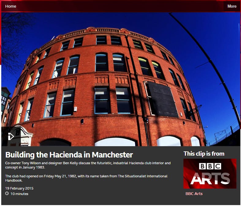 BBC ARTS BUILDING THE HAÇIENDA IN MANCHESTER