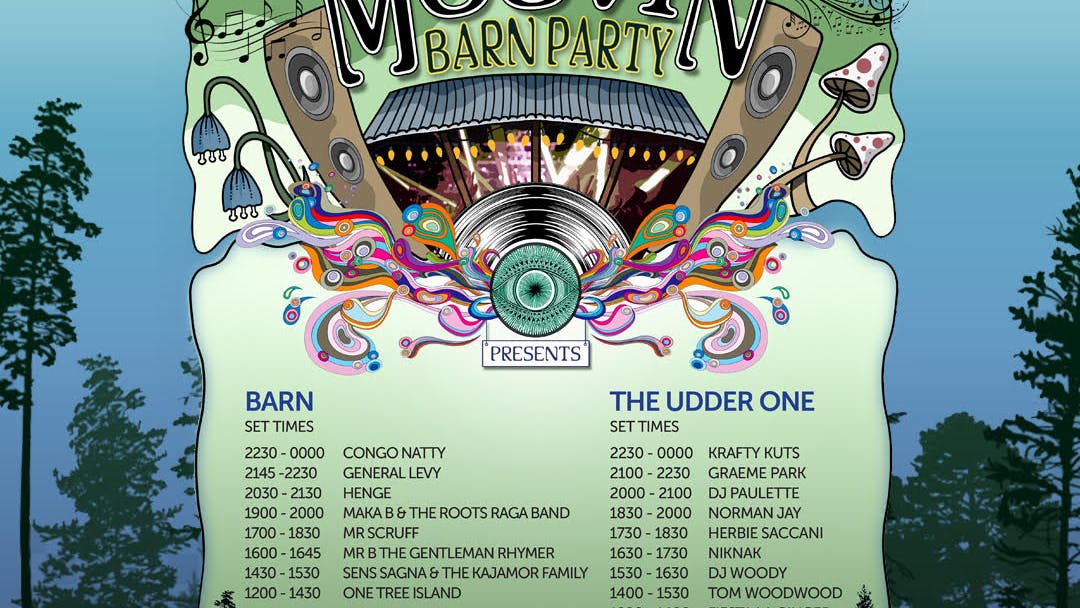 Set times for this weekend’s Moovin Barn Party are announced.