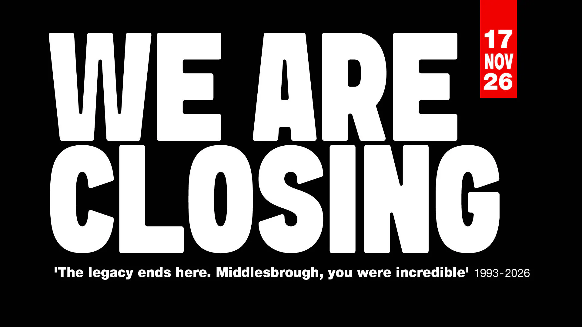 We are closing