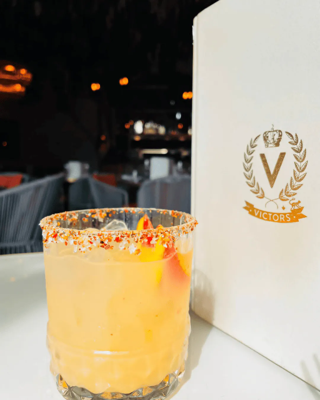Hot Honey Peach Margarita at Victors