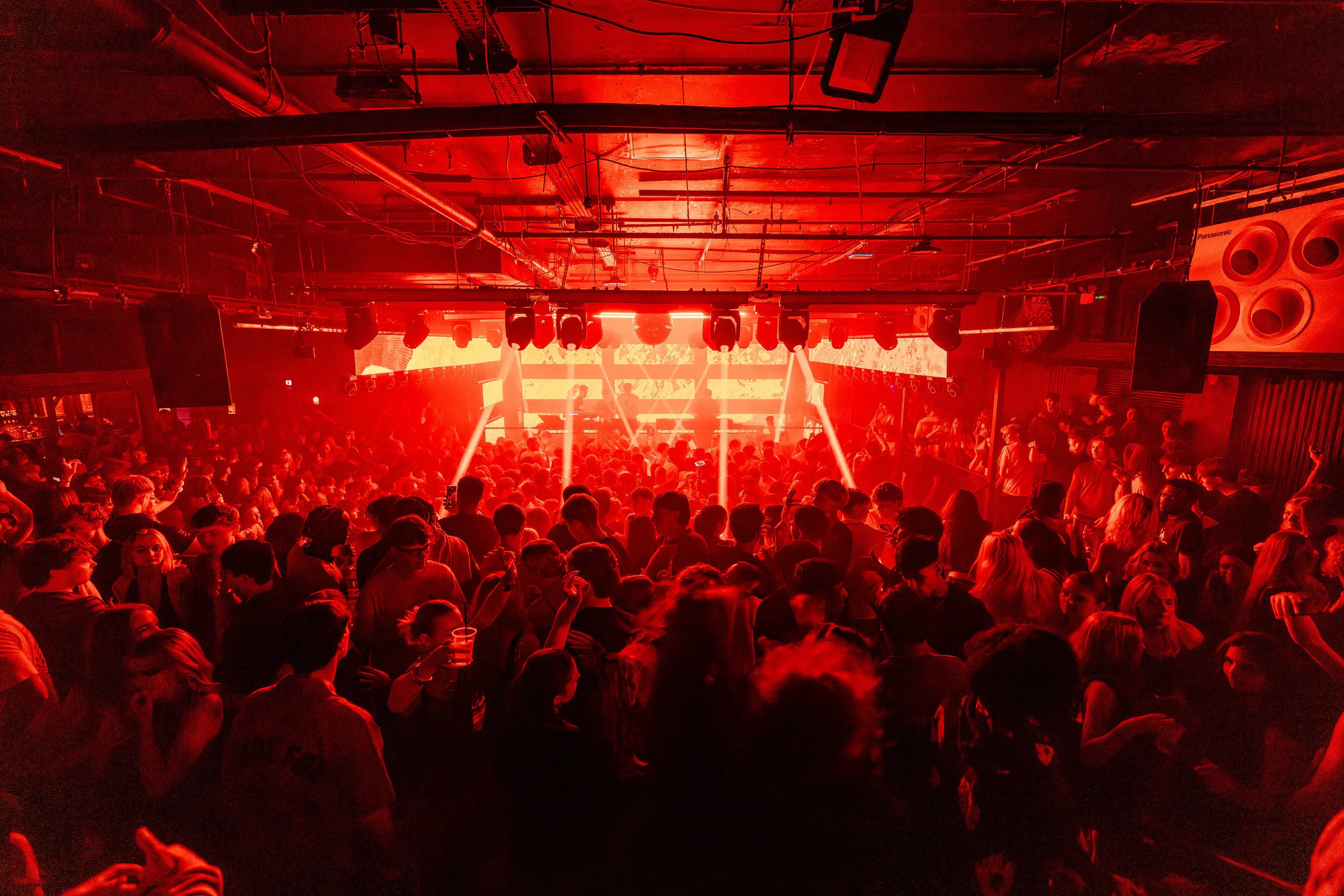 Main room crowd and stage lighting
