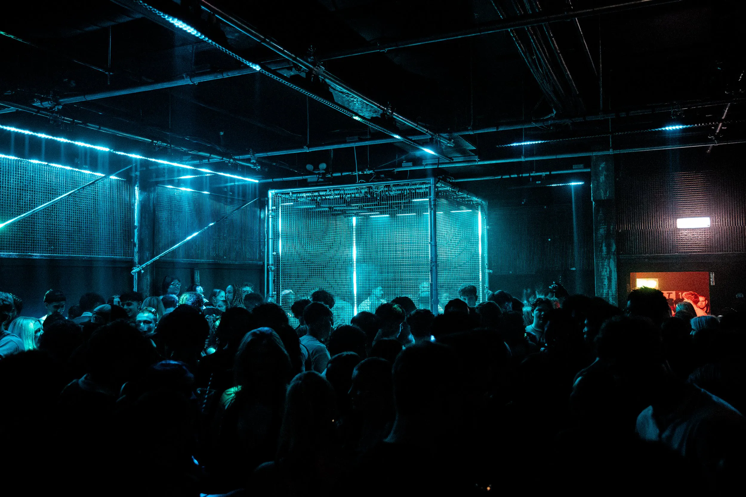 Room 2 crowd and cage