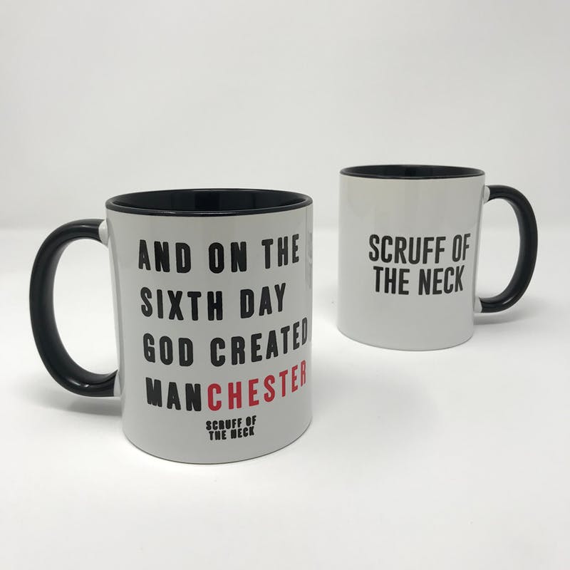 God Created Manchester Mug On Sale Now